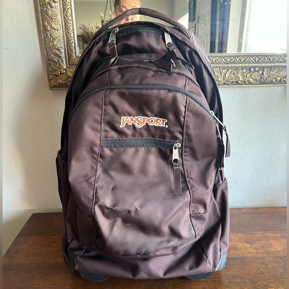 JanSport Driver 8 Rolling Backpack Academia Collegiate Travel Hiking Brown